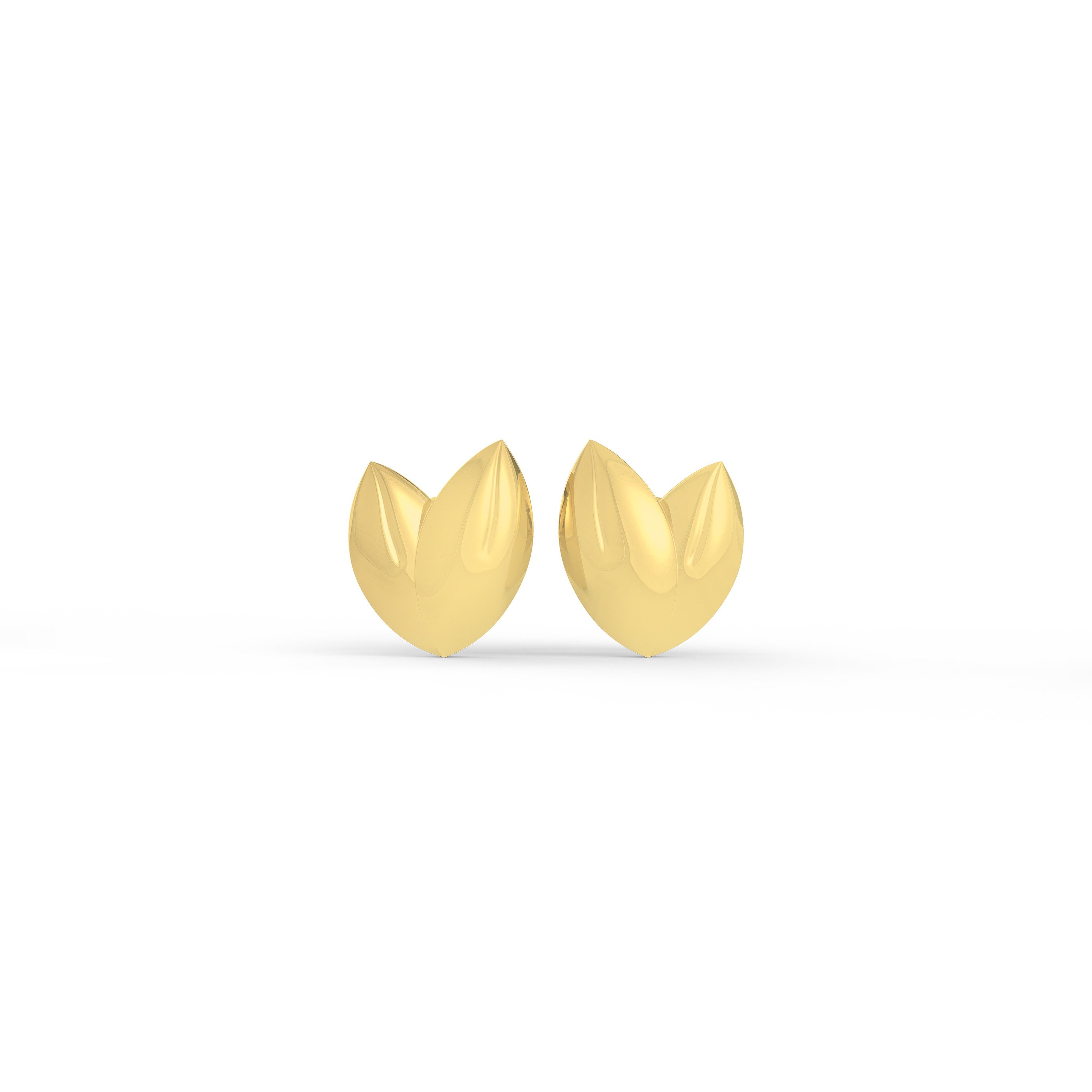 Leaf Shaped Stud Earring Elegant Floral Design