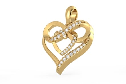Round Diamond Infinity Double Heart with Love